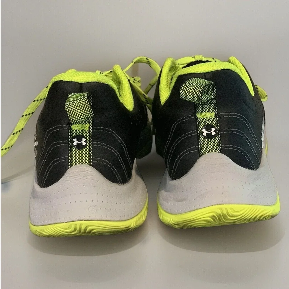 Under Armour Curry Youth Basketball Shoes Black Neon Yellow Lace‎ Up Size 4.5Y